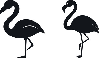Fototapeta premium Flamingo Silhouette Vector Bird Icon Design