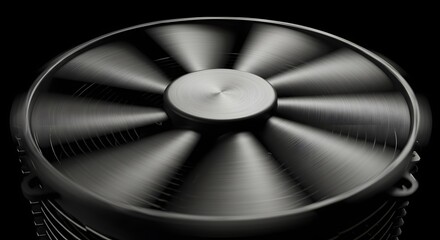 High-Speed Computer Cooling Fan Close-up