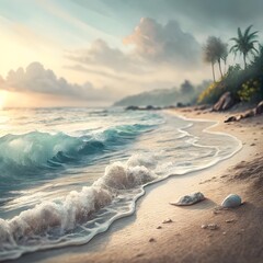 blurred background of a beach