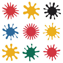 Vibrant Paint Splashes – Flat Vector Pack.
