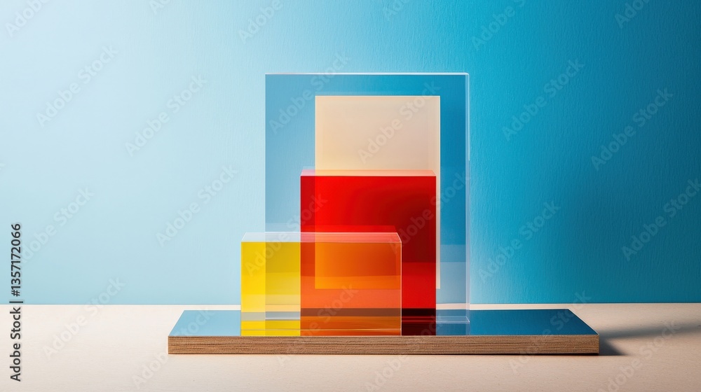 Aufkleber a creative card setup with transparent layers stacked on each other