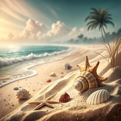 blurred background of a beach