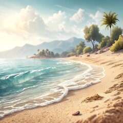 blurred background of a beach