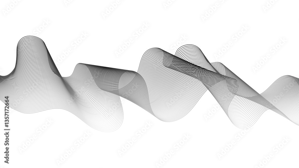 Poster abstract backdrop with grey wave gradient lines