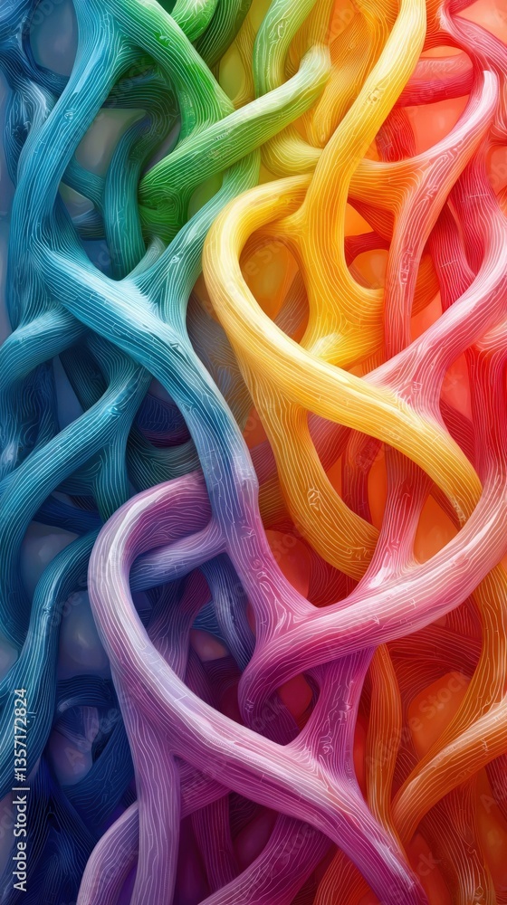 Poster colorful abstract background with flowing curved lines and patterns