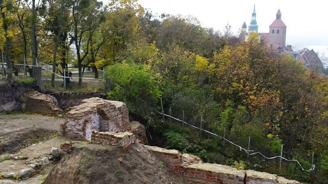 Castle Hill and Klimek tower in Grudziadz, Poland