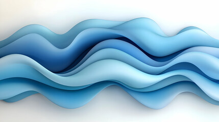 Obraz premium Abstract Blue Waves on White Background