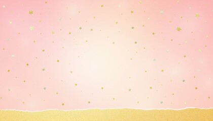 Pastel Pink & Gold Celestial Night Starry Confetti Background