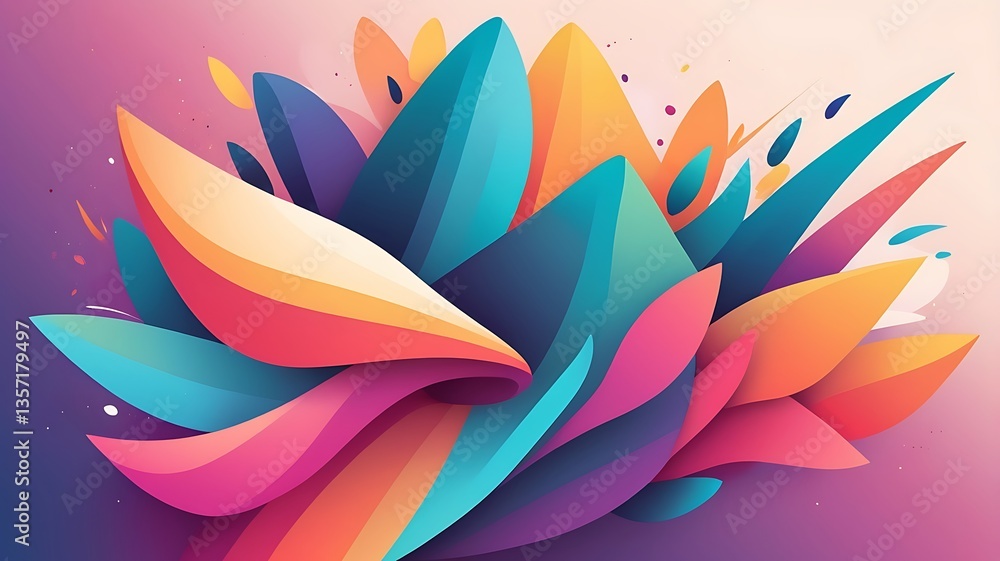 Poster soft gradients transitioning smoothly between colors.