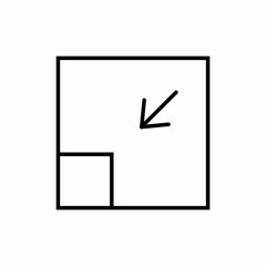 Minimize window screen resize icon vector sign