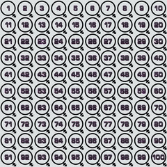 chart numbers 1 to 100 trangender logo icon number