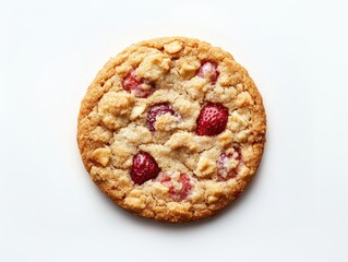 homemade raspberry cookies, crumbl cookies on a white background