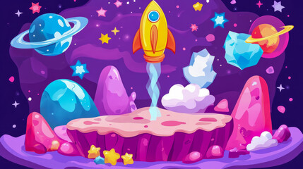 Out of This World Fun: A Space Adventure with Planets and a Rocket