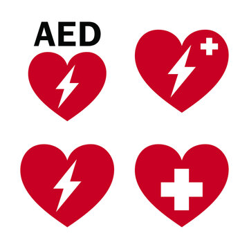 AED Symbols, Defibrillator Icons, Emergency AED Signs