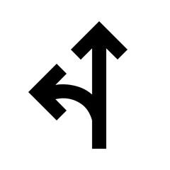 Left Fork Path Icon