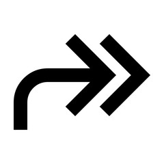 Forward and Turn Right Arrow Icon