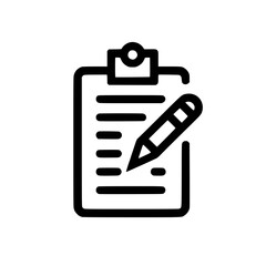 Fototapeta premium Task list icon with pencil for taking notes in professional design