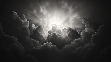 Obraz premium dramatic image of sun shining through clouds
