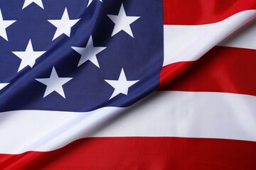 Beautiful waving star and striped American flag