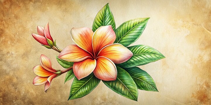 Hawaiian Flower Drawing:  Detailed Botanical Illustration in Documentary Style