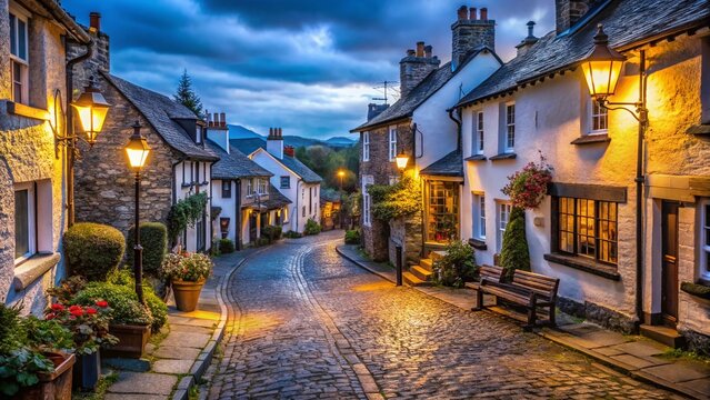 Hawkshead Town at Dusk: Low Light Charm of the Lake District