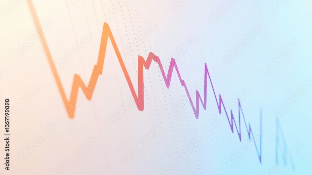 Poster ascending graph on wall, visualizing growth and data trends