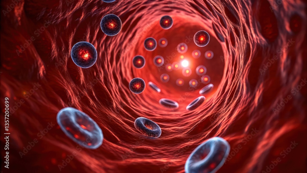 Poster a conceptual image depicting nanobots targeting inflammation in a medical context.