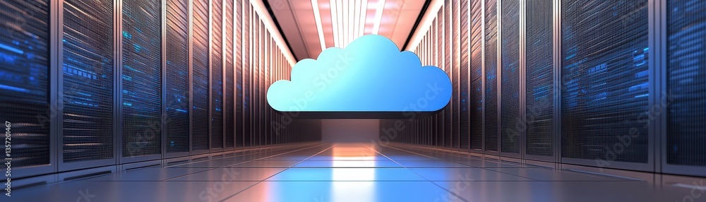 Poster secure server room infrastructure, cloud computing in action