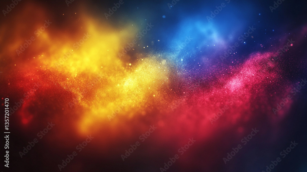 Poster a blur of yellow and red gradient background symbolizing creativity and transformation, with soft tr