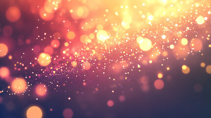 Fototapeta premium Golden Bokeh of Wonder: A radiant display of golden bokeh, with soft focus creating an enchanting ambiance. This abstract image exudes warmth and a sense of dreamy mystery.