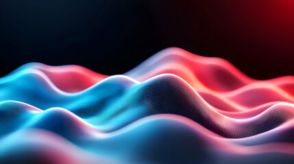 Abstract Red And Blue Particle Mesh Wave Background