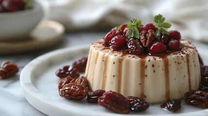 Creamy Dessert, Topped with Berries & Nuts