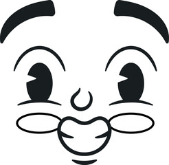 Happy smiling doodle facial emotion