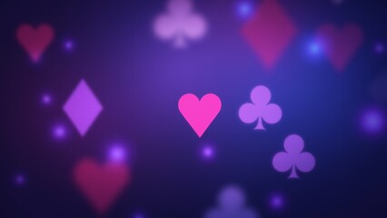 Blurred Poker Suits On Violet Background