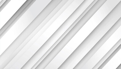 Obraz premium Abstract white geometric background with diagonal stripes of light gray and gray for modern design or presentation.
