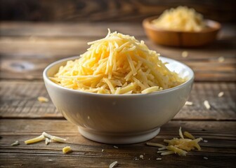 Close-up of Grated Cheese in a White Bowl - Freshly Grated Cheese Texture