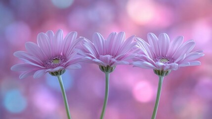 Obraz premium Delicate pink flowers in soft focus