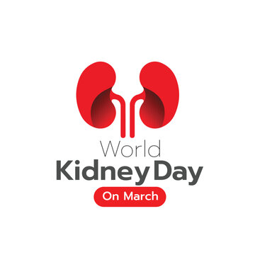 World Kidney Day concept illustrate with colors kidney graphic and text to become awareness. Important day on March.