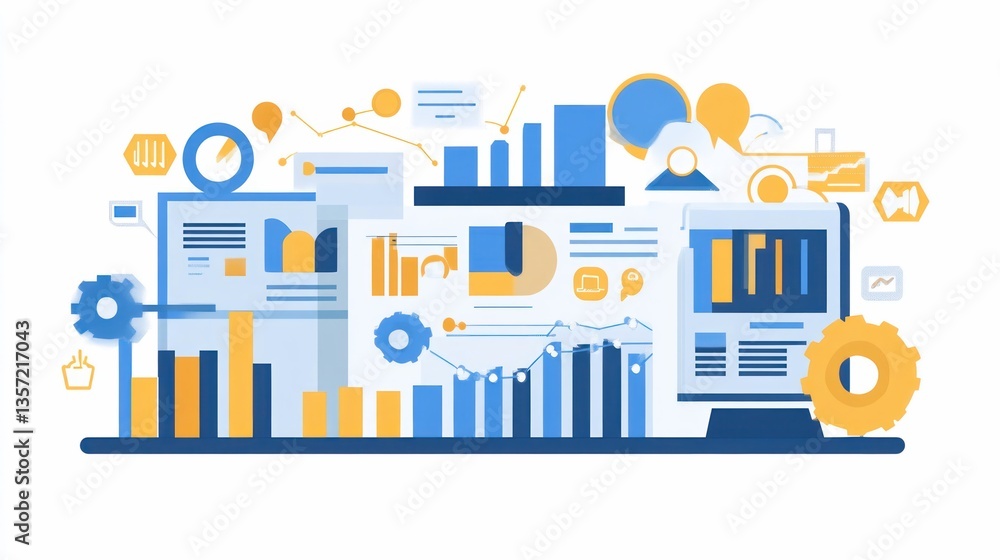 Aufkleber data analysis and business intelligence: visualizing growth and insights