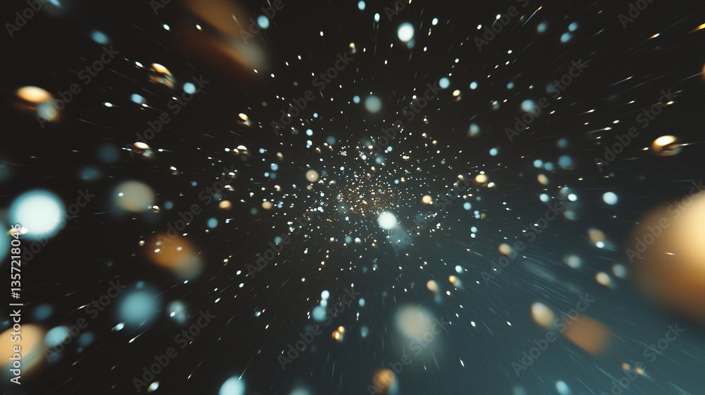 Aufkleber celestial symphony: an abstract cosmic dance of light and color, with ethereal bokeh effects, creati