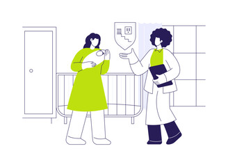 Baby safety consultation abstract concept vector illustration.
