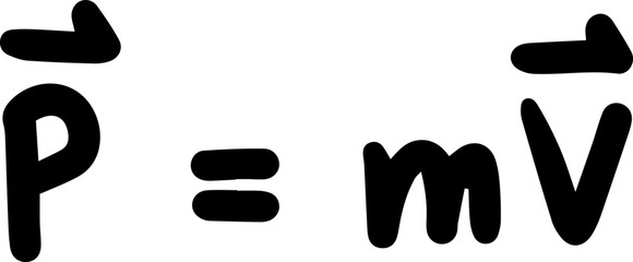 momentum Physics formulas handwritten illustration