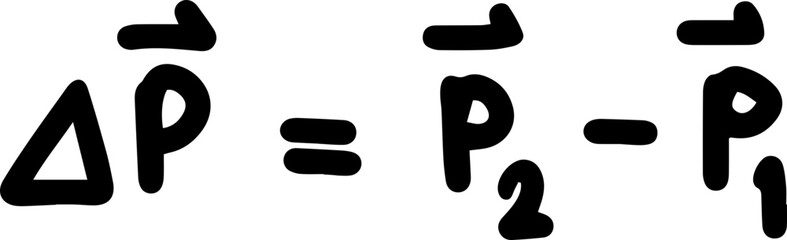 momentum Physics formulas handwritten illustration