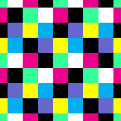 Pixel Play Bright Neon Rad Colors  Mosaic Seamless Repeat