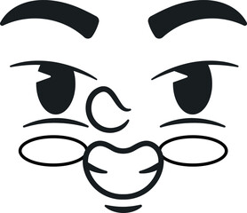 Grinning doodle facial emotion vector illustration