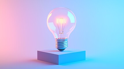 Minimalist Creative Concept Poster, Light Bulb Lights Up Inspiration