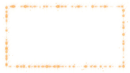 shiny glowing golden stars frame, fairy twinkle stars on transparent background, png christmas and new year sparkle isolated design element	