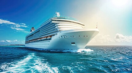Majestic Cruise Ship Sailing on a Sunny Day