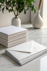 A sleek, blank white envelope mockup, ideal for branding, corporate identity, and stationery design. Fully customizable and high-resolution