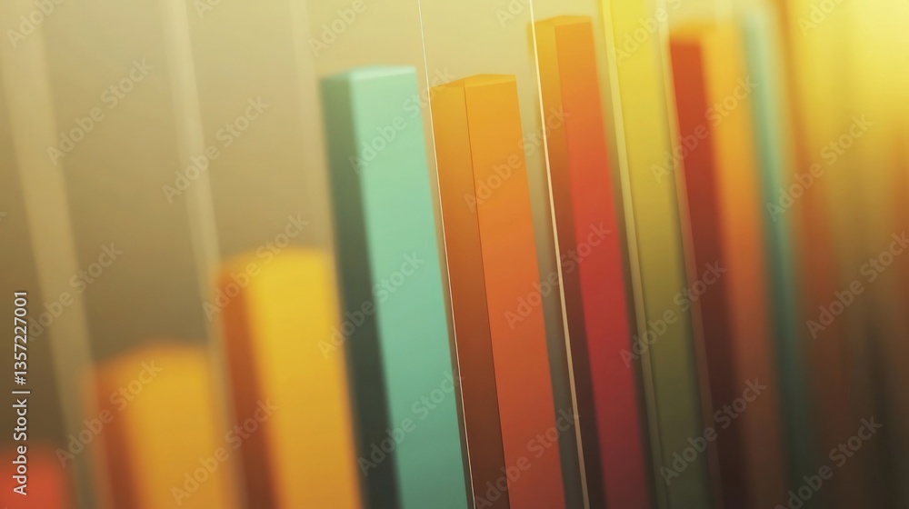 Aufkleber abstract colorful bar graph: data visualization in warm hues